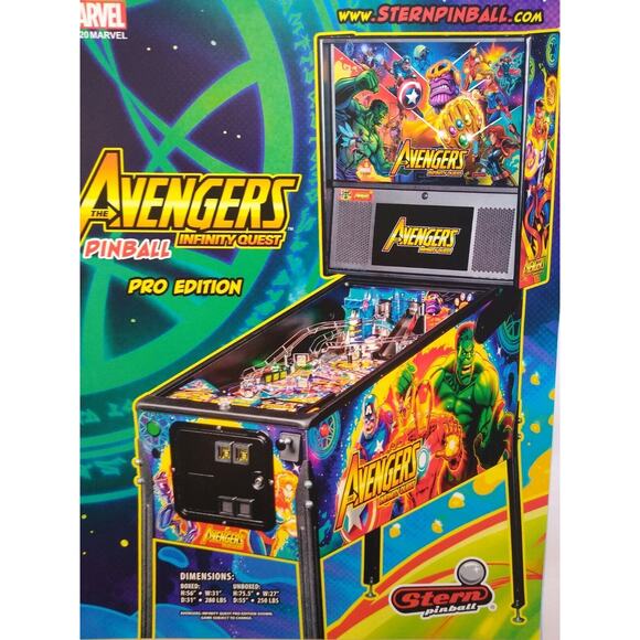 Avengers Infinity Quest Pinball Flyer Marvel Comic Incredible Hulk Art Print Pro - Picture 3 of 10